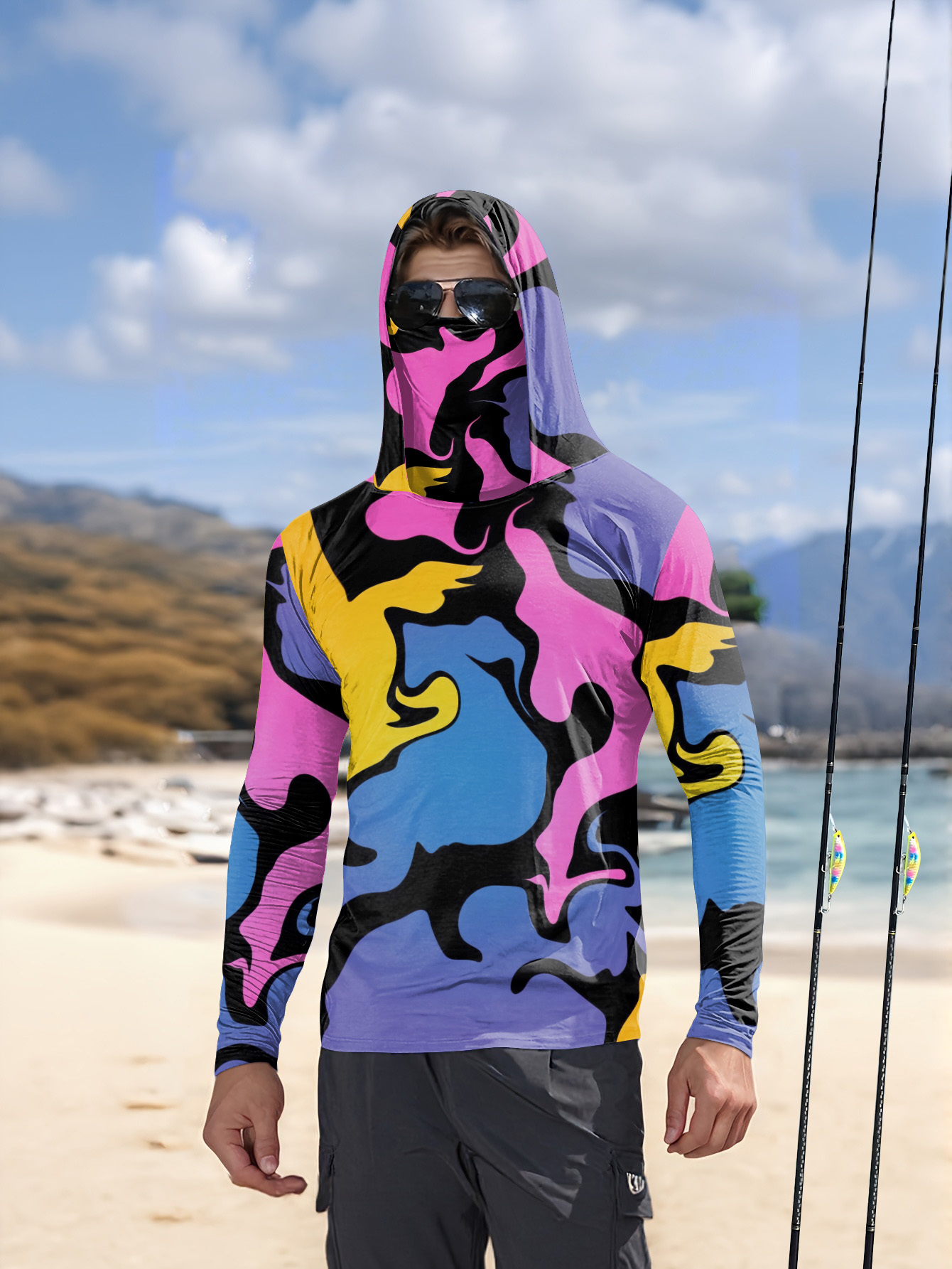 Hunting & Outdoor Supplies Vanderbijlpark - Kaos hoodie mancing pria lengan panjang,
