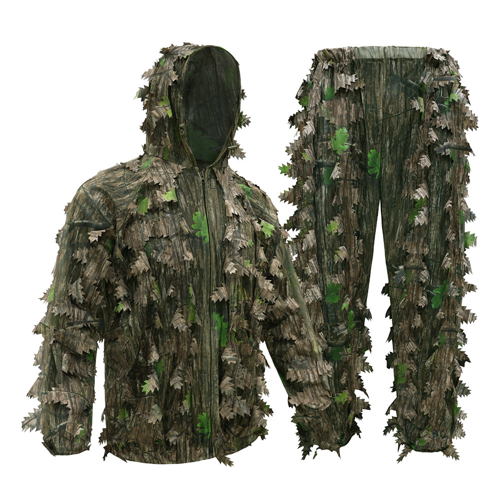 Ghillie Suit Woodland - Berburu Luar Ruangan Dewasa Daun Hijau/Daun