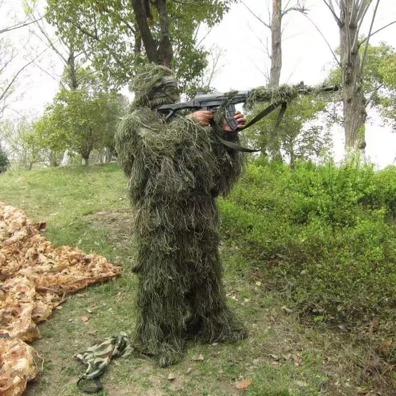 Ghillie Suit Woodland - Setelan pemburu Ghillie, baju kamuflase 3D