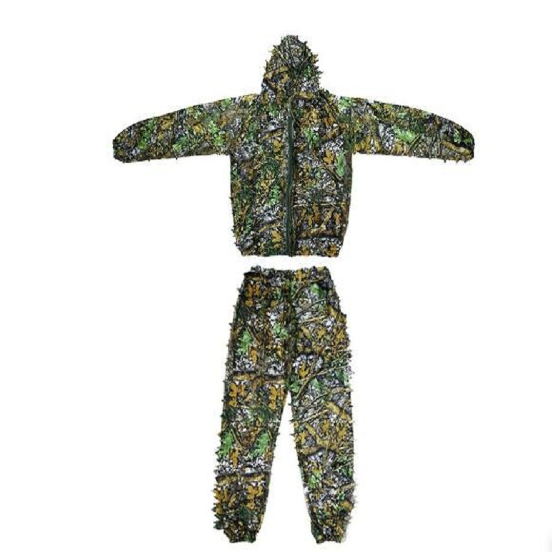 Ghillie Suit Woodland - Pakaian Berburu 3D Sniper Airsoft Kamuflase