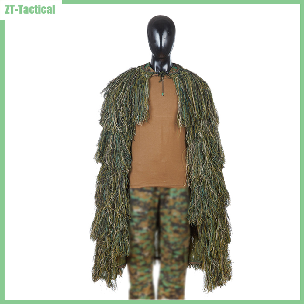 Ghillie Suit Woodland - Atasan Sniper taktis Ghillie ponco ringan