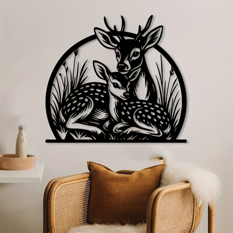Hunting Outdoor Brand - Seni Dinding Rusa Besi Rustic 3D,