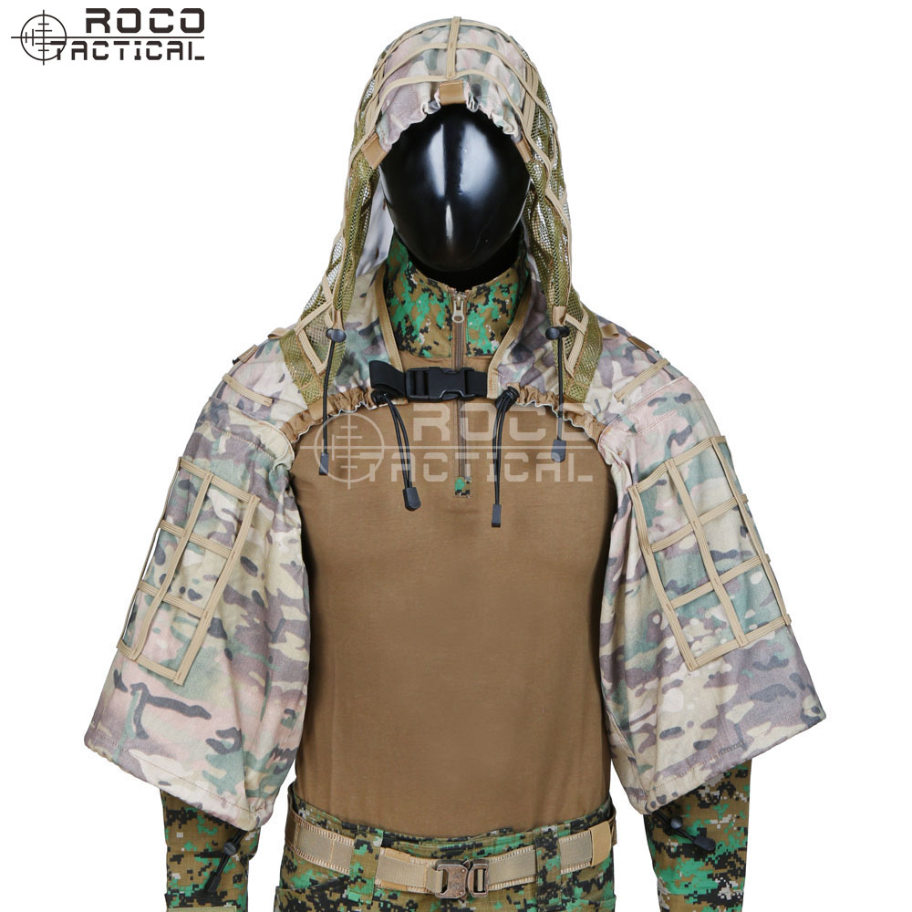 ROCOTACTICAL Militer Sniper Gh - Ghillie Suit Woodland ulasan dan harga