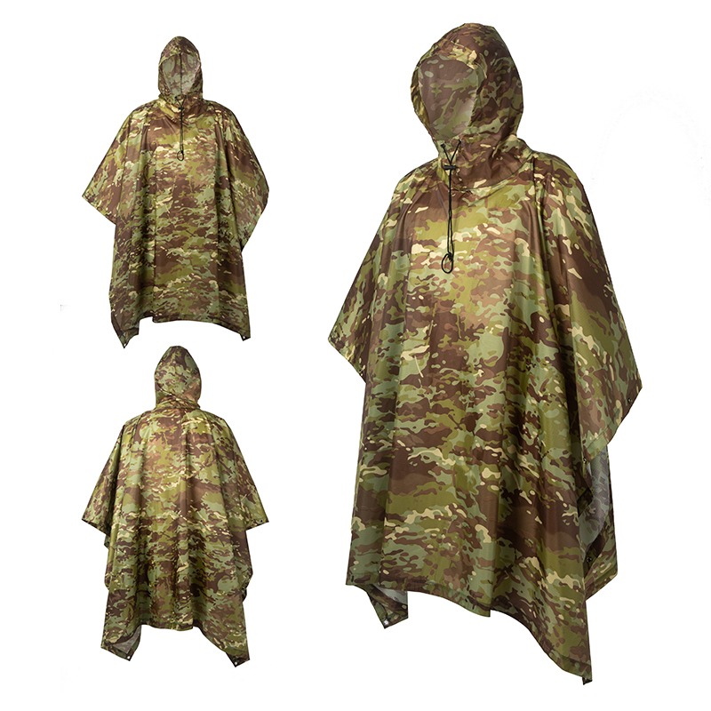 Jas hujan taktis ponco hutan k - Ghillie Suit Woodland ulasan dan harga