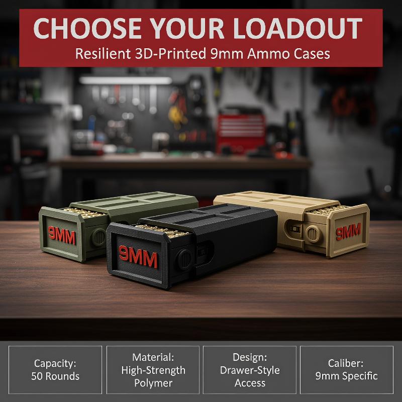 Kotak Penyimpanan 9mm Cetak 3D - Hunting Outdoor Store ulasan dan harga