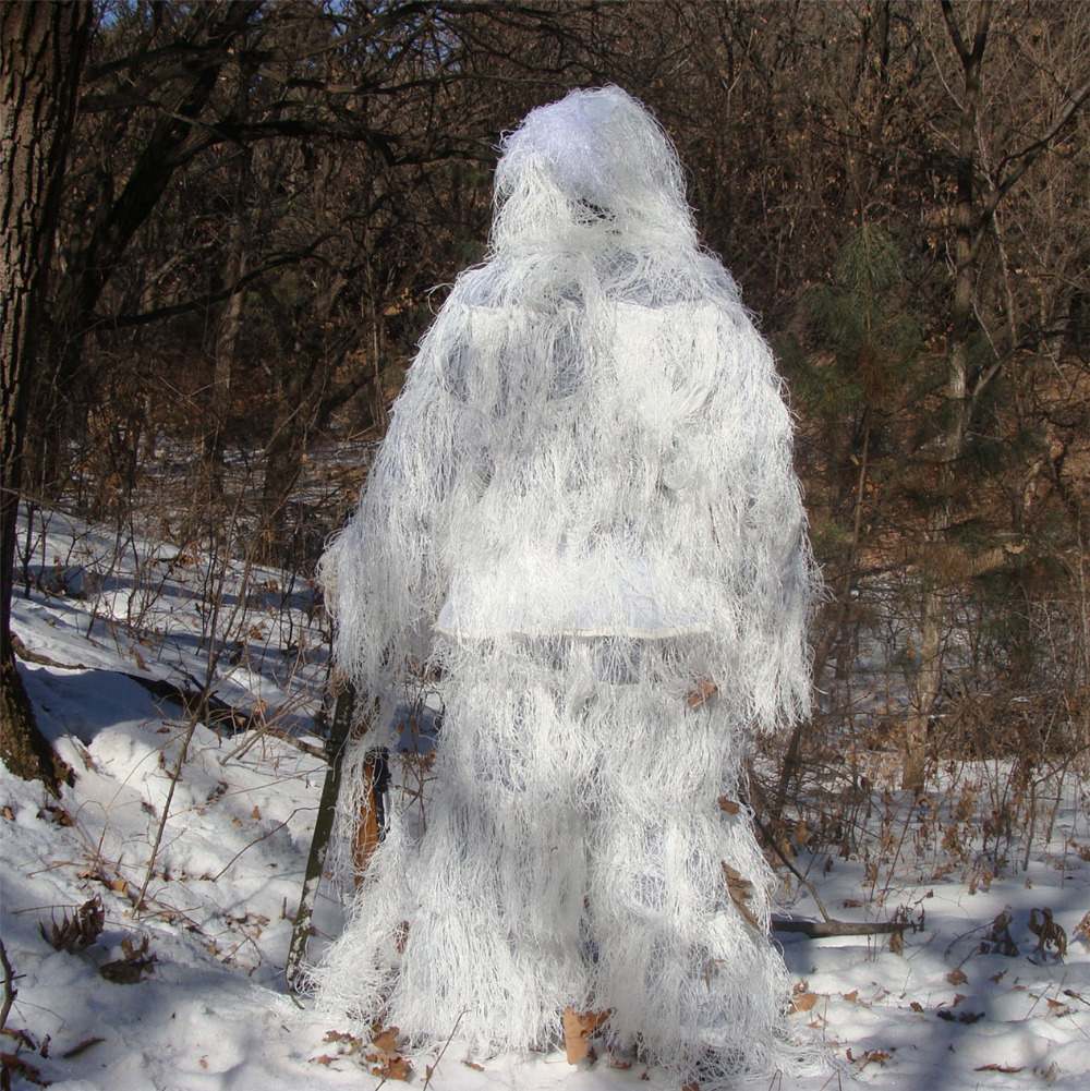 Setelan Ghillie Salju Putih 3D - Ghillie Suit Woodland ulasan dan harga