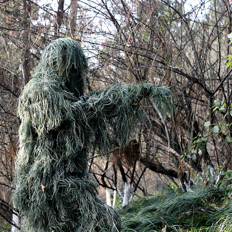 Setelan Ghillie Salju Putih 3D - Ghillie Suit Woodland ulasan dan harga