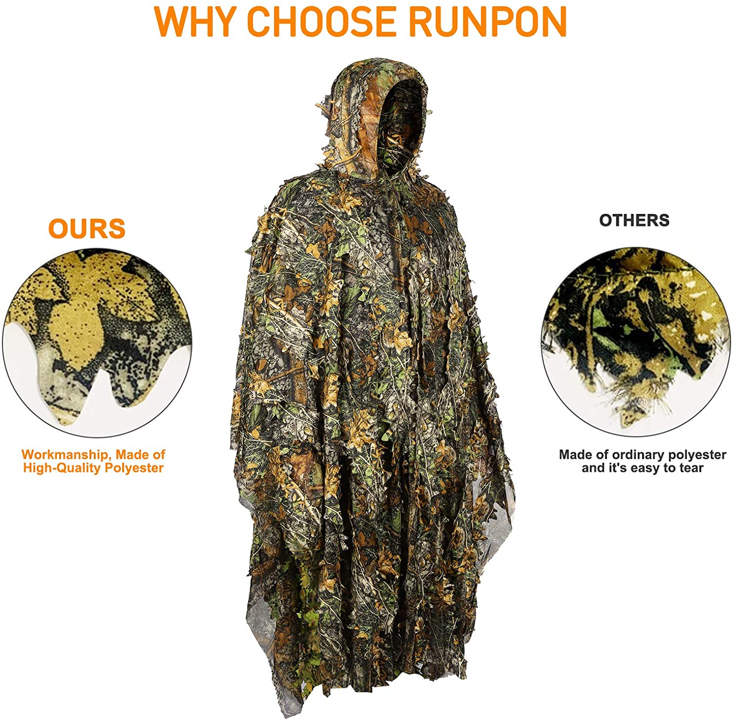 Kamuflase Ghillie Poncho 3D da - Ghillie Suit Woodland ulasan dan harga
