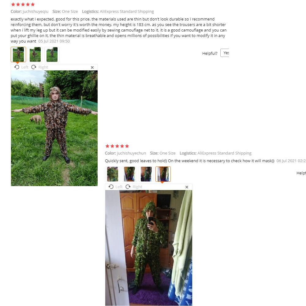 Setelan kamuflase daun bionik  - Ghillie Suit Woodland ulasan dan harga